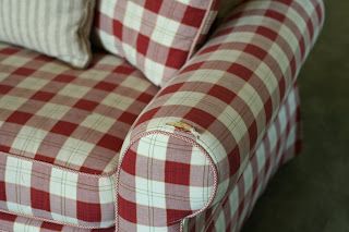 Gingham Furniture, Tartan Furniture, Country Couches, Country Family Room, Checked Sofa, Country Style Sofas, Just Bought A House, Cottage Sofa, Country Sofas