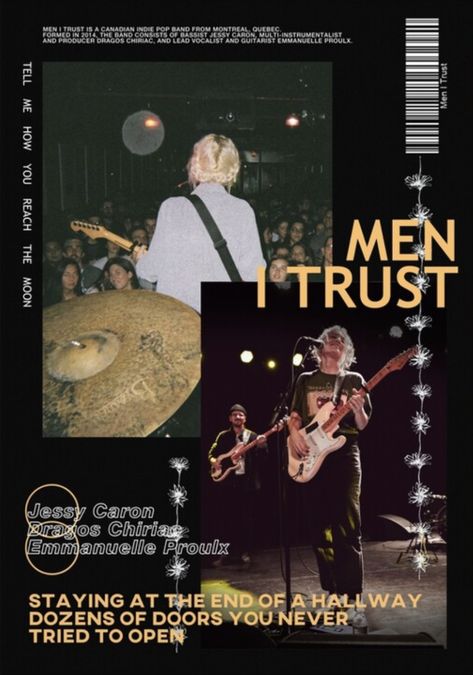 Men I Trust Poster, Artist Posters, Men I Trust, Wall Pics, Music Poster Design, Posters For Room, Print Outs, Dorm Posters, Poster Room