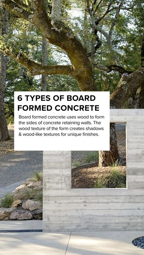 Vertical Board Formed Concrete Wall, Board Formed Concrete Retaining Wall, Poured Concrete Retaining Wall, Off Form Concrete, Landscape Library, Board Form Concrete, Board Formed Concrete Wall, Formed Concrete, Concrete Board