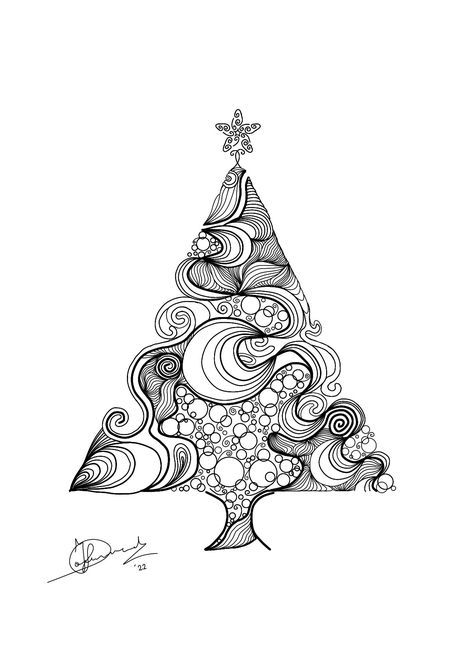 Zentangle art Christmas Tree Mandala Art, Christmas Mandala Drawings, Zentangle Christmas Ornaments, Christmas Tree Zentangle Patterns, Doodle Christmas Tree, Zentangle Christmas Patterns, Zentangle Christmas Tree, Xmas Zentangle, Zentangle Christmas Cards