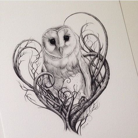 Owl Tattoo Design, Owls Drawing, Owl Tattoo, Owl Print, Birds Tattoo, Owl Art, Arte Fantasy, Barn Owl, Animal Tattoos