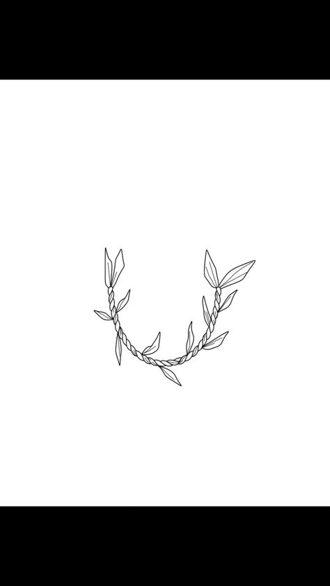 Leaf Crown Tattoo, Ti Leaf Lei Tattoo, Ivy Tattoo Fine Line, Lei Tattoo, Puakenikeni Drawing, Puakenikeni Flower Tattoo, Lei, Tea Leaves, Tattoos And Piercings