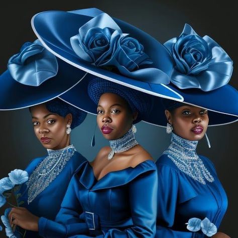 Big Hat Brunch, Zeta Phi Beta Founders, Greek Images, Zeta Amicae, Finer Womanhood, Sorority Art, Stylish Womens Hats, Church Suits And Hats, Black Royalty