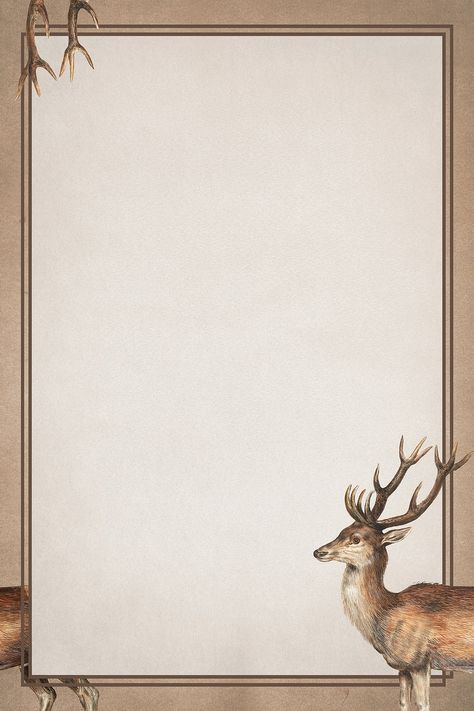 Deer pattern on brown background illustration | premium image by rawpixel.com / PLOYPLOY Deer Antler Drawing, Business Wallpapers, Antler Drawing, Deer Background, Drawing Deer, Wedding Background Wallpaper, Printable Frames, Deer Illustration, Gingko Leaves