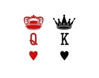 Tattoos His And Hers, King Of Hearts Tattoo, Chess Tattoo, Queen Of Hearts Tattoo, Father Daughter Tattoos, Heart Temporary Tattoos, Relationship Tattoos, Virgo Tattoo, Queen Tattoo