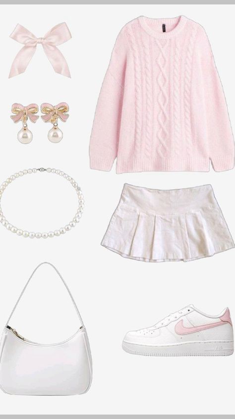 Coquette Girl Aesthetic Outfits, Cokett Girl Outfit, Cutie Outfit Aesthetic, Coquette Outfit Inspo Pink, Pink Girly Clothes, Cuqoutte Outfits, Cute Outfits Coquette, Pink Girly Aesthetic Outfits, Pink Kpop Outfit