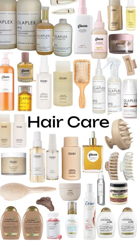 Clean Girl Hair Products, Aesthetic Haircare Products, Hair Products For Straight Hair, Wavy Hair Care, Healthy Hair Routine, Korean Beauty Products, Best Hair Care Products, Shower Skin Care, Perfect Skin Care Routine