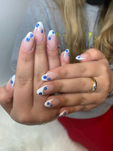 Evil Eye Nails, Pearl Nails, Pretty Gel Nails, Cute Gel Nails, Heart Nails, Minimalist Nails, Dream Nails, Funky Nails, Short Acrylic Nails