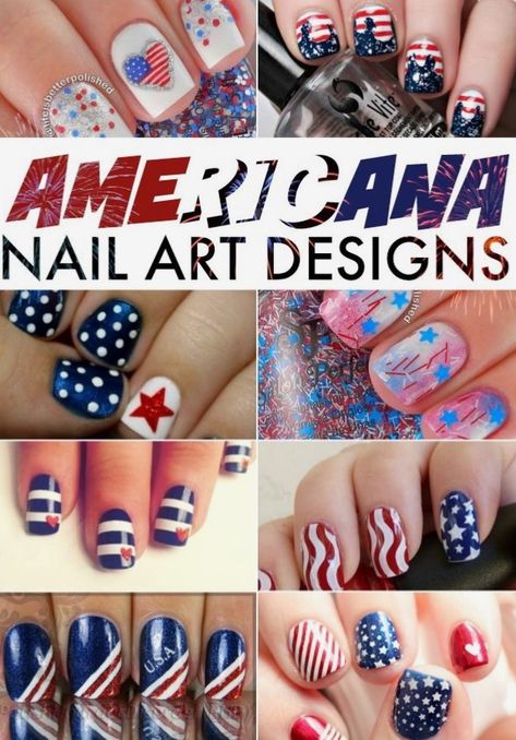 Patriotic | 1776 | July 4th | Independence Day | Celebrations Patriotic Nail, Patriotic Nails, Fourth Of July Nails, Fingernail Designs, 4th Of July Nails, Holiday Nail Art, July Nails, Cute Nail Art, Fancy Nails