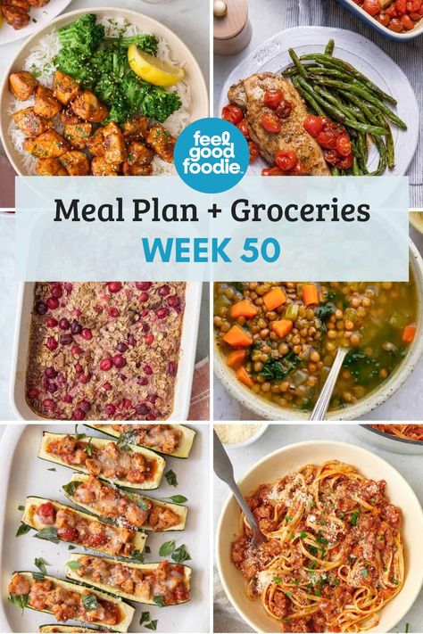 Check out these easy and organized meal plans that include 5 dinner recipes for the week, plus a breakfast and snack/dessert idea you can make any time. | Weekly Meal Plan | Weekly Planner Ideas Organizing Meal Planning, Meal Stretching Recipes, Healthy Week Meal Plan For One, Healthy Weekly Meal Plan For One, 2 Week Healthy Meal Plan On A Budget, Dinners For The Week Planning, 7 Day Healthy Meal Plan On A Budget, 1 Week Meal Plan Healthy, Meal Plan For Month