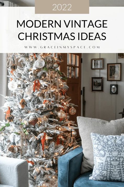 Enjoy my Christmas home tour with easy modern vintage Christmas decorating ideas! Grab your cup of coffee to enjoy the Holiday Housewalk 2022! #christmasdecorating #christmashometour #holidaydecor #holidaydecorideas #christmasdecorideas #christmasdecorations Vintage Modern Christmas Decor, Modern Vintage Christmas Decor, Vintage Modern Christmas, Modern Vintage Christmas, Vintage Christmas Decorating, Christmas Decorating Ideas, Modern Christmas Tree, Modern Christmas Decor, Hosting Holidays