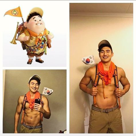 Russell From Up, Gay Halloween Costumes, Cool Cosplay, Male Art Men, Handsome Asian Men, Male Cosplay, Anime Guys Shirtless, Mens Halloween Costumes, Aesthetic Guys