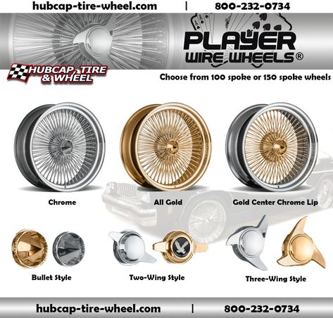 All Gold, Chrome, Gold Center w/ Chrome Lip Wire Wheels. Choose from 100 or 150 spoke wire wheels. Lowrider Rims, Dayton Wheels, Dayton Rims, Alloys Wheels, Box Chevy, Avant Garde Wheels, Mercedes Wheels, Slab City, Custom Wheels And Tires