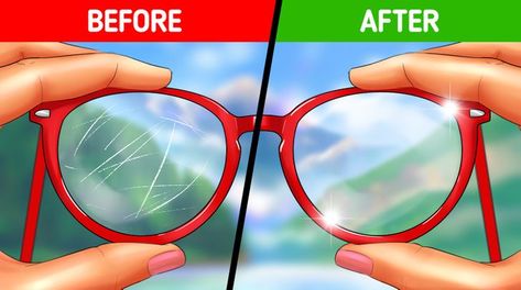 How to Remove Scratches From Glasses / 5-Minute Crafts Remove Scratches From Glasses, Fix Scratched Glasses, Scratched Glasses, Fix A Zipper, Baking Soda Water, Diy Cleaning Hacks, Car Wax, Cute Doodles Drawings, Clean Microfiber