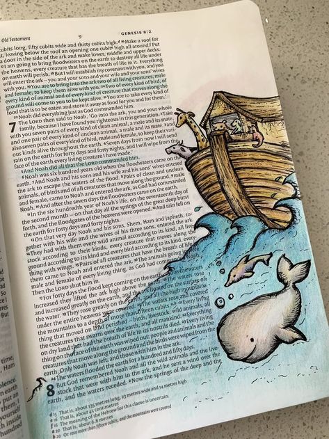 Genesis Doodles, Noahs Ark Drawings, Noah’s Ark Drawing, Bible Story Drawings Sketches, Genesis Bible Drawing, Bible Art Genesis, Noah Bible Journaling, Noah’s Ark Art, Noah’s Ark Bible Journaling