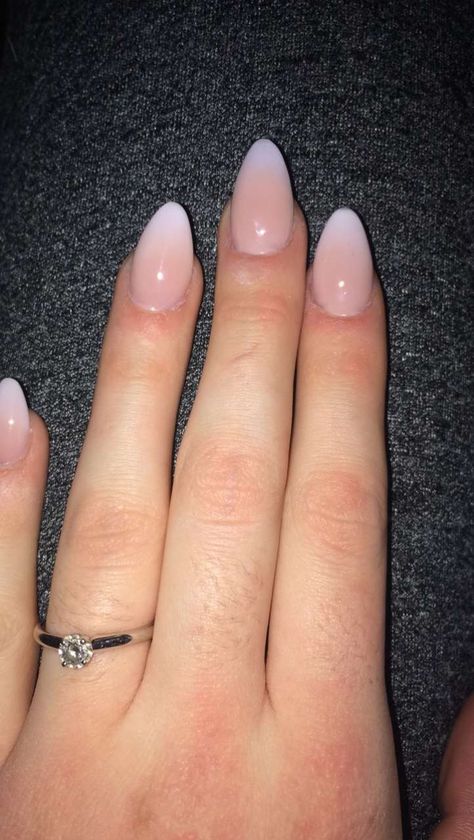 Almond French Fade, Faded French Nails With Art, French Tip Fade, Faded French Tip, French Fade Nails, Ombre French Tips, Almond Nails French, Faded Nails, French Tip Acrylics