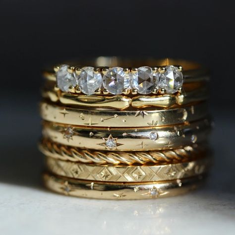 Bespoke Post, Which One Are You, Stacking Rings, Diamond Wedding Bands, Cute Jewelry, Wedding Bands, Bespoke, Hand Made, Bangles