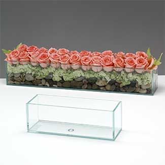 Centerpieces For Rectangular Tables, Rectangle Glass Vase, Rectangle Vase, Floral Art Arrangements, Rectangular Vase, Table Flower Arrangements, Table Arrangements Wedding, Snow Drops, Flower Vase Arrangements