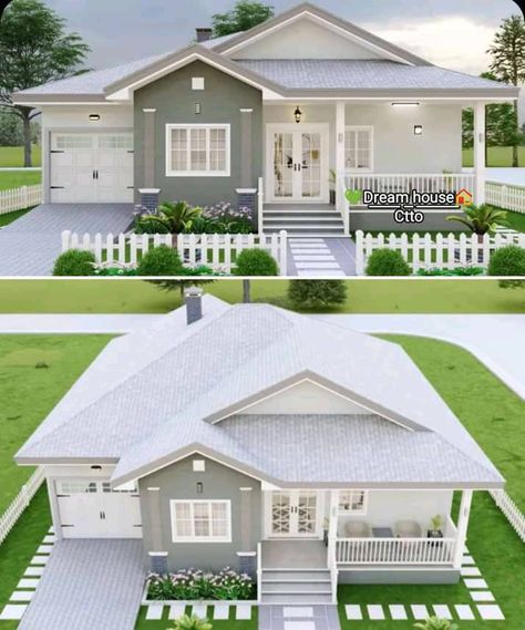 Dream home 🏡☘️ - Mose House Plans Small Bungalow Exterior, Small Bungalow, Beautiful Small Homes, House Fence Design, Small House Layout, House Redesign, Bungalow Exterior, Building House Plans Designs, Building Plans House