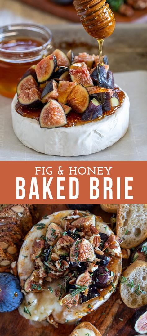 Fig And Pecan Baked Brie, Fresh Honey Recipes, Fig Dip Recipe, Baked Brie With Fig Jam And Honey, Brie With Fig Jam And Honey, Fresh Fig Recipe, Baked Brie With Fig Jam And Pecans, What To Do With Fresh Figs, Recipes With Fresh Figs