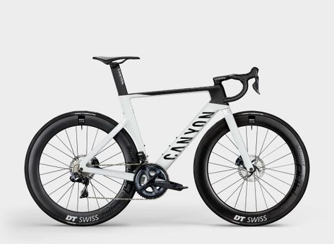 Race Bike Cycling, Canyon Aeroad, White Bicycle, Canyon Bike, White Bike, Bicycle Sport, Bike Brands, Custom Bicycle, Touring Bike