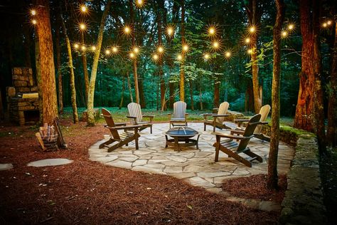 Small Pergola, Outdoor Fire Pit Designs, Farmhouse Patio, Forest Cabin, Fire Pit Designs, Fire Pit Patio, Pergola Patio, Beautiful Forest, Pergola Shade