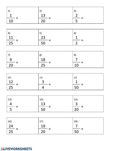 Decimal To Percent, Fraction Decimal Percent, Multiplication Puzzles, Fractions Decimals Percents, Lesson Plan Pdf, Converting Fractions, Adding Fractions, Math Interactive, Fractions Decimals