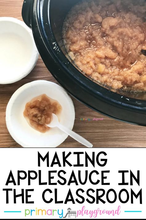 Applesauce In Classroom, Making Applesauce In The Classroom, Applesauce In The Classroom, Easy Apple Sauce, Making Applesauce, Apple Counting, Classroom Cooking, Primary Playground, Make Applesauce