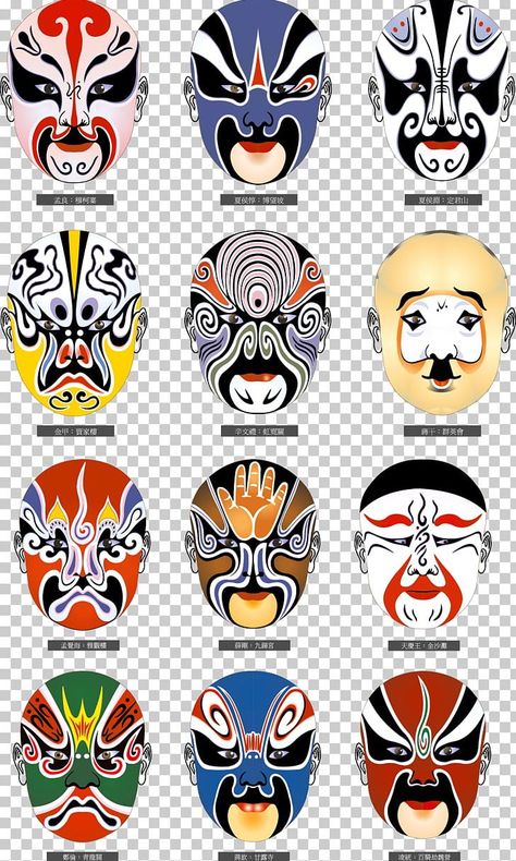 Opera Mask Tattoo, Mascara Design Ideas, Peking Opera Mask, Chinese Peking Opera, Chinese Opera Mask, Chinese Mask, Theatre Illustration, Opera Mask, Beijing Opera