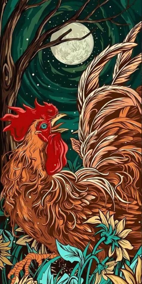 Rooster Wallpaper, Chickens And Roosters, Magic Circle, Pin Image, Pattern Tattoo, Pencil Drawings, Rooster, Drawings, Animals