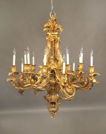 A Magnificent and Palatial Late 19th/Early 20th Century Gilt Bronze Fifteen Light Chandelier  After the Famous 18th Century Model by Jacques Caffiéri Baccarat Chandelier, Perimeter Lighting, Bronze Furniture, Antique Chandeliers, Chandeliers Lighting, Bronze Chandelier, Antique Chandelier, Crystal Chandeliers, Beautiful Chandelier