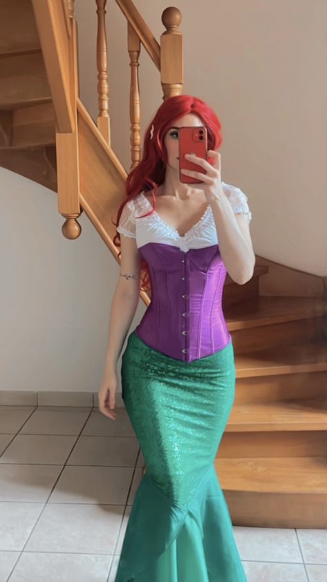 Easy Ariel Costume, Ariel Diy Costume, Ariel Costume Halloween, Ariel Costume Ideas, Diy Ariel Costume Women, Ariel Aesthetic Outfit, Hot Ariel Costume, Ariel 2023 Costume, Ariel Costume Women