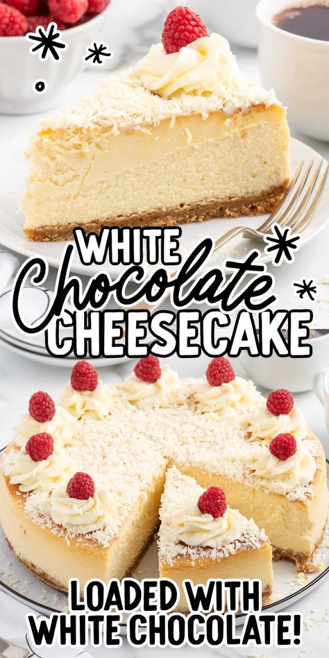 White Chocolate Cheesecake Recipes, White Chocolate Desserts, White Chocolate Shavings, Fluff Desserts, Chocolate Cheesecake Recipes, White Chocolate Cheesecake, Cheesecake Cake, Chocolate Cheese, Oreo Dessert