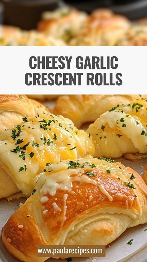 These cheesy garlic crescent rolls are a breeze to make and even better to eat—perfect for beginners who want a savory, satisfying treat! 🧄🧀 #CheesyDelight #GarlicLoversUnite #CrescentRolls #BakingForBeginners #SavorySnacks #EasyRecipes #FlakyGoodness #ComfortFood #GarlicBreadFix #BeginnerBaking