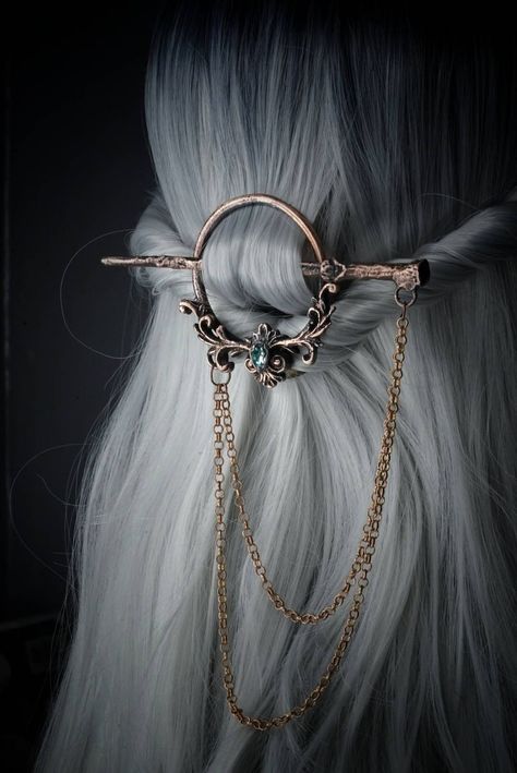 Crystal Hair Comb, Pin Hair, Crystal Hair Pins, Shawl Pin, Aura Crystals, Magical Jewelry, Jewelry Accessories Ideas, Moonstone Crystal, Copper Chain