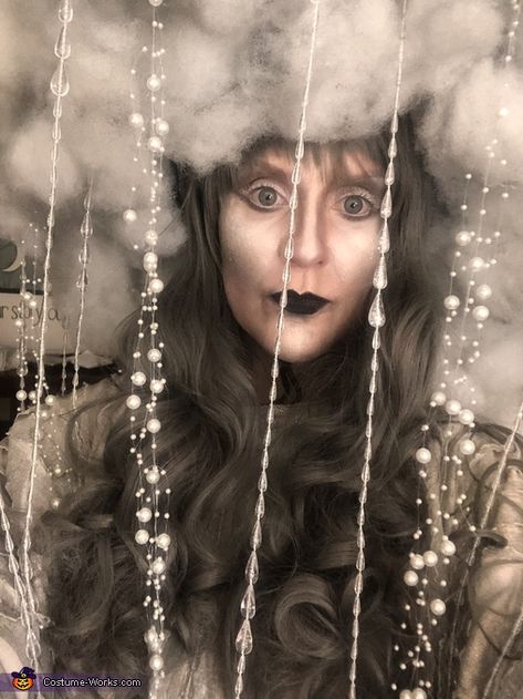 Rain Storm Costume, Rain Cloud Costume Women, Thunder Cloud Costume, Rain Costume Women, Rain Halloween Costume, Cloud Costume Diy, Storm Cloud Costume, Surreal Costume, Karneval Costume