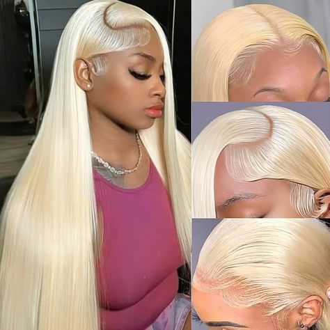 PRICES MAY VARY. 613 Lace Front Wig Human Hair Material: 100% unprocessed 10A human hair lace front wig cut from healthy young female head directly, no shedding, no tangled, soft and smooth, full and thick. Blonde Wig Human Hair Quity : 13x6 HD transparent lace front wigs human hair pre plucked with baby hair natural hairline suitable for most skins, breathable and durable lace, can be middle part, side part, free part and ponytail& bun, can be restyled as you like. 13x6 HD Lace Frontal Wigs Hum 360 Lace Frontal Wig 613, 613 Wig, Curling Straight Hair, Ponytail Bun, Blonde Lace Front Wigs, 613 Blonde, Lace Front Wigs Human Hair, Natural Human Hair, Female Head