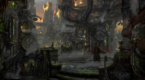 Breather Station, entrance to Shimmer Bar below Ville Steampunk, Steampunk Background, Steampunk Wallpaper, Steampunk City, Art Steampunk, Artistic Wallpaper, Rpg Map, Multimedia Artist, Irish Art