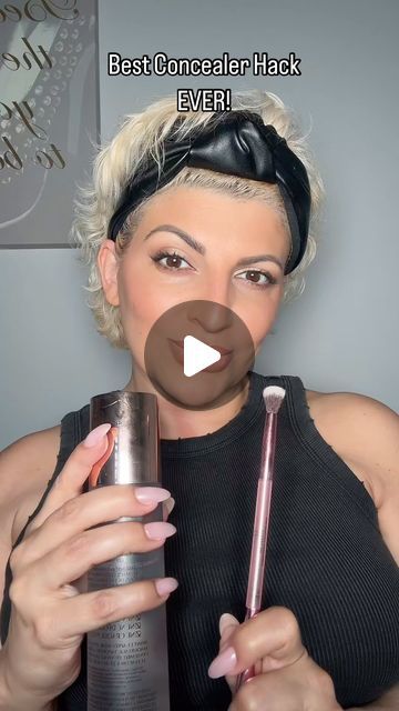 Cristina Pignataro on Instagram: "This is the best concealer hack EVER! Especially for my over 40 girls who struggle with fine lines and creasing and HATE wearing powder. I have tried this out and it is foolproof! It is a complete makeup game changer!   Setting spray @charlottetilbury  Brush @itcosmetics  Concealer @tower28beauty   #concealer #concealerhack #over40makeup #undereye #makeuphacks #makeuptips #makeupforbeginners #easymakeup #tower28 #charlottetilbury #itcosmetics #makeuptipsandtricks #concealertutorial #makeupover40" Concealer Over 50, The Best Concealer, Concealer Tips How To Apply Over 40, Best Concealers, Setting Spray Makeup, Best Concealer For Over 40, How To Make Concealer, Undereye Creasing, Conturing Makeup