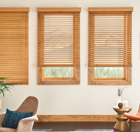 Custom Bali Northern Heights Wood Blinds at Lowe's Custom Blinds & Shades Store Wood Blinds For Windows, Window Blinds Wood, Outside Mount Blinds, Inside Mount Blinds, Panel Blinds, Wood Curtain, Wide Windows, Wood Blinds, Wooden Blinds