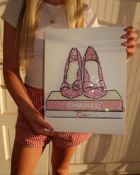 After high request…. I have officially finished “Chanel book stack kit” !!!!💌 available website in bio for purchase!!! Diamond Canvas Painting, Chanel Painting Ideas, Bedazzled Canvas Ideas, Chanel Canvas Painting Diy, Chanel Painting Canvases, Gem Art On Canvas, Diamond Painting Canvas, Gems Painting, Glitter Art Painting