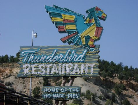 Thunderbird Restaurant - Zion National Park Only In America, Mount Carmel, Vintage Neon Signs, Drive In Theater, Restaurant Signs, Roadside Attractions, Old Signs, Zion National Park, Panama City Panama