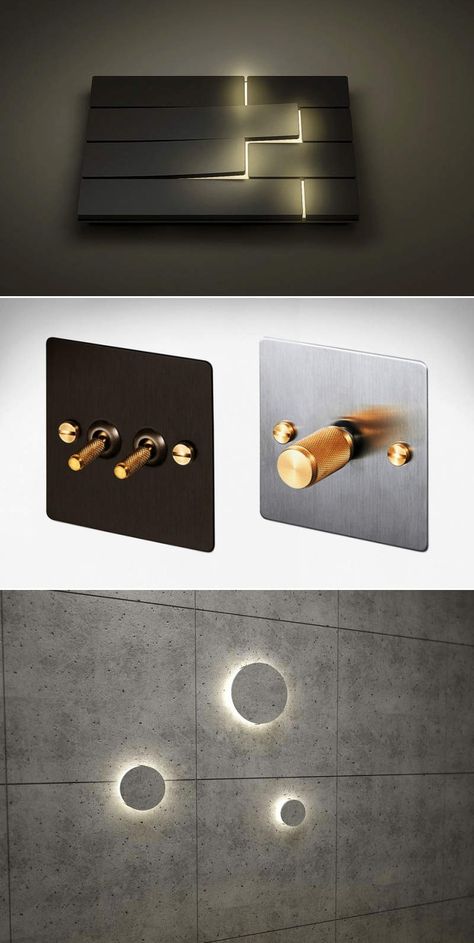 Trending switch designs to beautify your home interiors Electric Switch Design, Switch Design Ideas, Modern Light Switches, Southern Charm Decor, Designer Light Switches, Modern Night Light, Electric Switch, Lighting Design Inspiration, Light Switches And Sockets