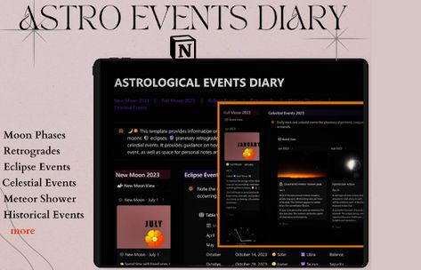 Notion Notion Aesthetic, Learning Board, Notion Template, Meteor Shower, Best Templates, Moon Phases