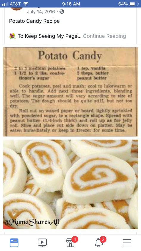 Potato Candy Recipe, Potato Candy, Candy Recipe, Candy Recipes Homemade, Christmas Candy Recipes, Candy Cookies, Homemade Candies, Candy Desserts, Köstliche Desserts