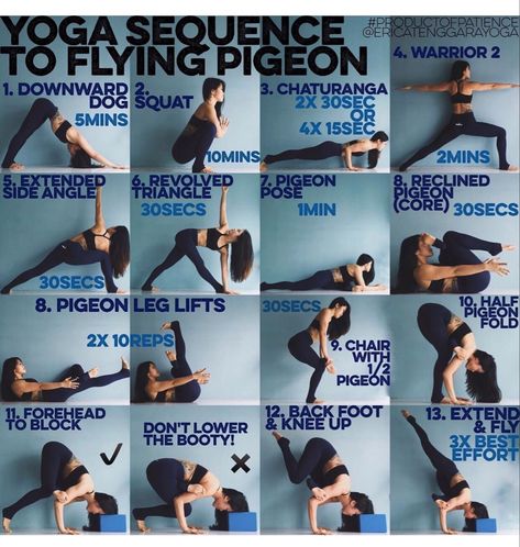 Flying Pigeon Quick Yoga Workout, Trx Yoga, Yoga Plan, Difficult Yoga Poses, Flying Pigeon, Yoga Flow Sequence, Warrior Pose, Yoga Techniques, Pigeon Pose