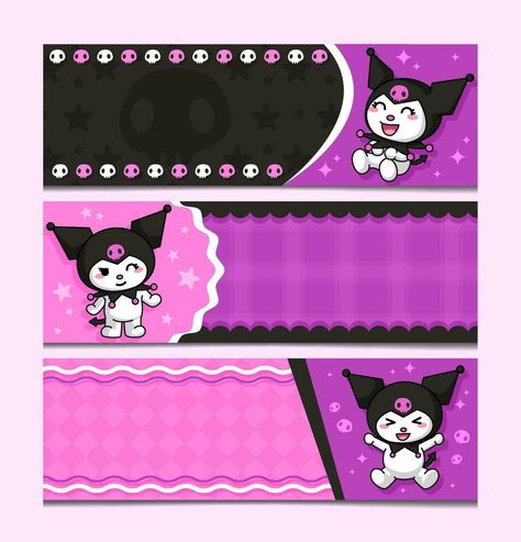 Cute Bunny Character Banner Set Cute Bunny Character, Personalized School Supplies Labels, Hello Kitty Invitation Card, School Labels Printables, School Stickers Labels, Hello Kitty Invitations, Paper Template Free, Bunny Character, Nametags For Kids