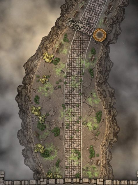 Bridge Battlemap, Dnd Landscape, Grid Rpg, Maps Rpg, The Elden Ring, Dnd Things, Cartographers Guild, Dnd World Map, Fantasy Town