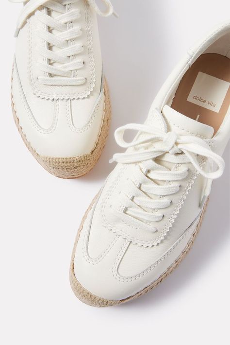 Women White Sneakers, Casual Women Shoes, Espadrille Sneakers, Shoe Inspo, Everyday Shoes, Dolce Vita Shoes, Handmade Shoes, Fashion Sneakers, White Shoes