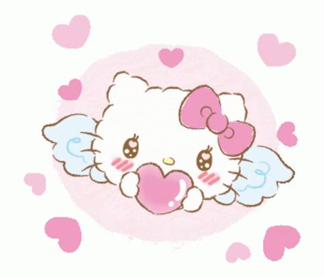 Hello Kitty Sticker - Hello Kitty Heart - Discover & Share GIFs Hello Kitty Heart, Hello Kitty Baby, Kitty Baby, Kitty Wallpaper, Baby Angel, Hello Kitty Wallpaper, Hello Kitty, Gif, Angel